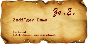 Zséger Emma névjegykártya